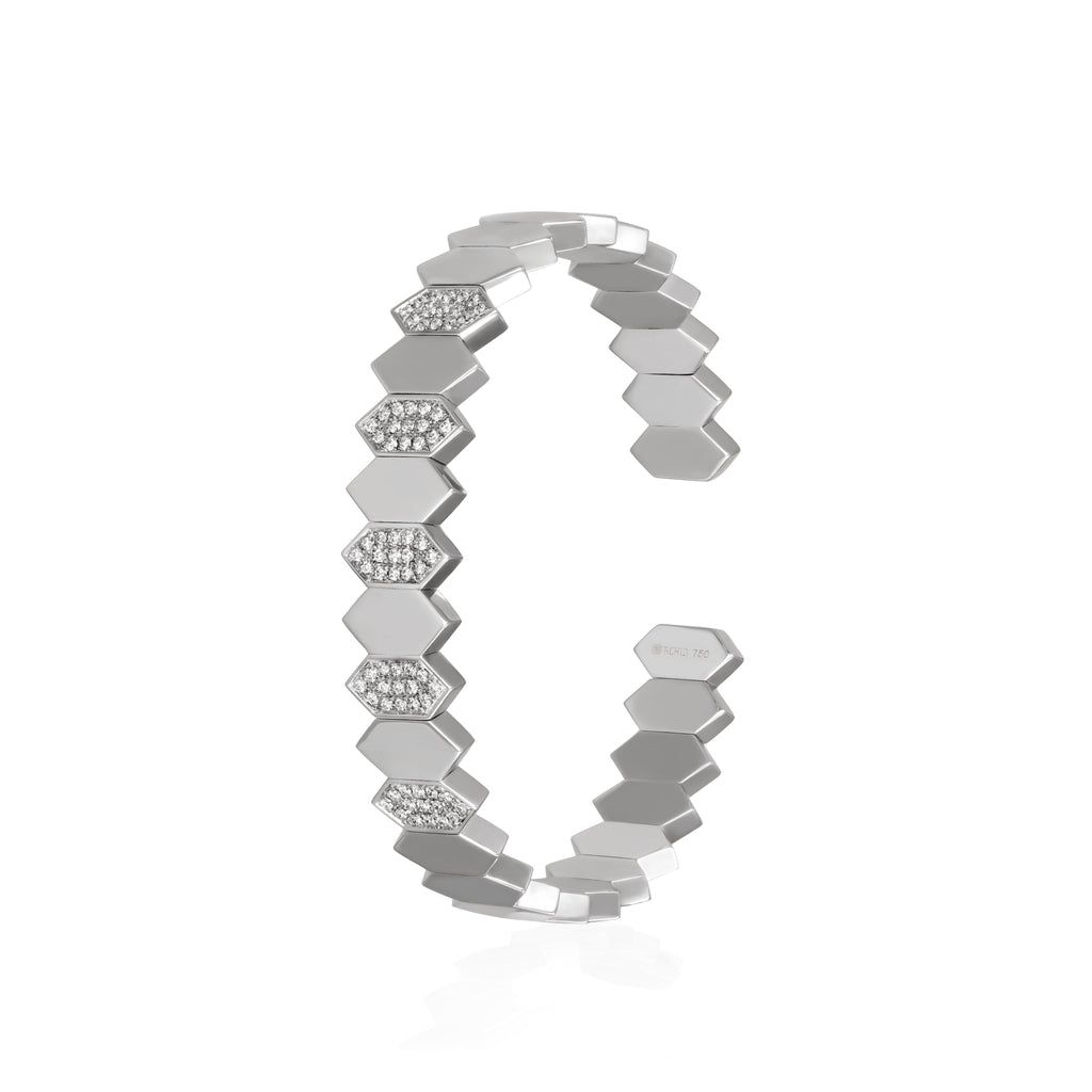 Joyful Diamond Bangle White Gold