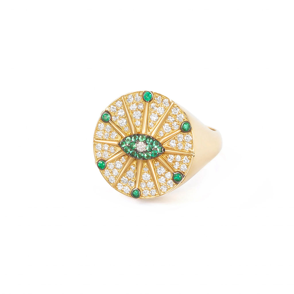Emeralds And Diamonds O'hara Ring